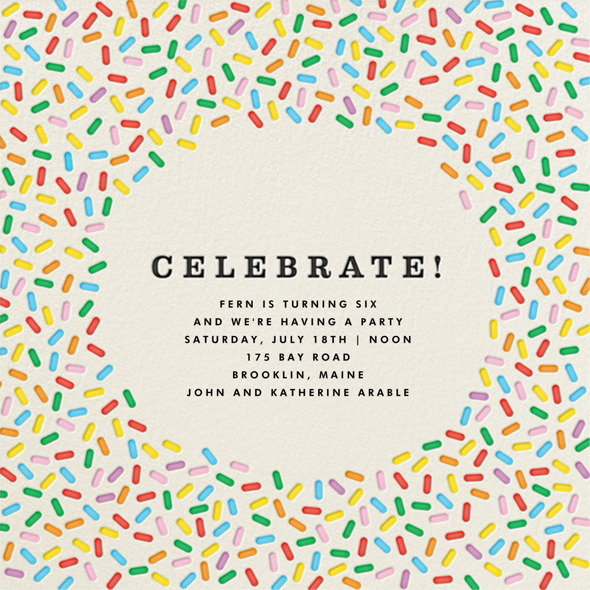 twin sprinkle invitation