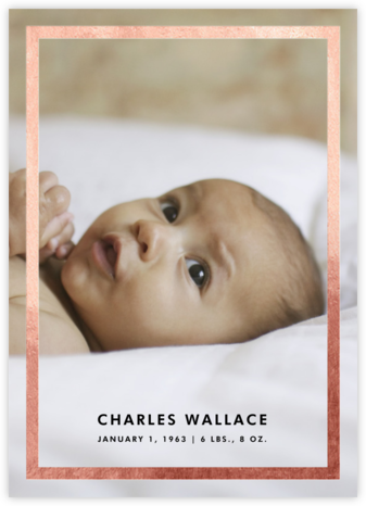 Perfect Portrait - Rose Gold - Paperless Post - Birth Announcements