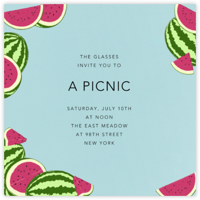 Watermelons (Light Blue) - Paperless Post - Picnic Invitations