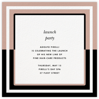 Colorblocked Border - Rose/Black - kate spade new york - Launch Party Invitations