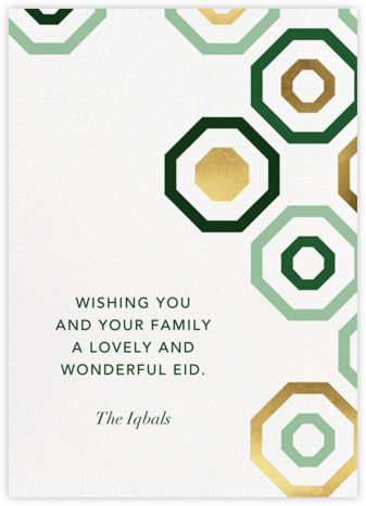Octagons - Green/Gold - Paperless Post - Ramadan and Eid Cards