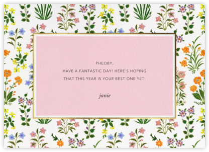 Wildflower Calico - White/Blossom - Oscar de la Renta - Birthday Cards for Her
