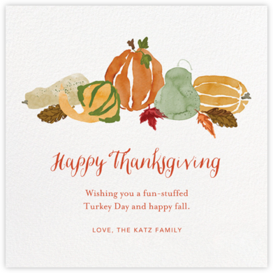 Gourd Times (Square) - Crate & Barrel - Thanksgiving Cards 