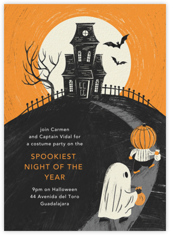 House on a Hill - Paperless Post - Halloween invitations 