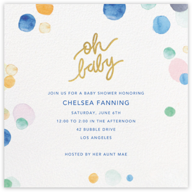 Watercolor Confetti - Baby - Sugar Paper - Online Party Invitations