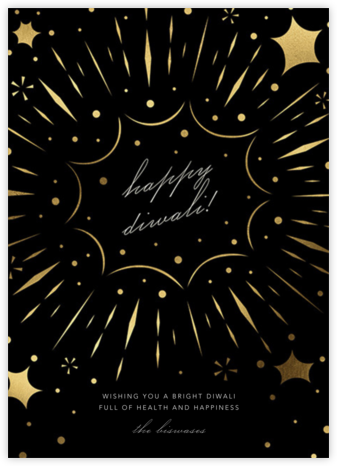 Bursting with Joy (Diwali) - Black - Paperless Post - Diwali Cards