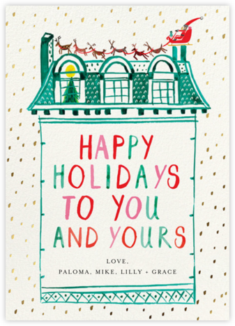 Up on the Rooftop - Greeting - Mr. Boddington's Studio - Watercolor Christmas Cards