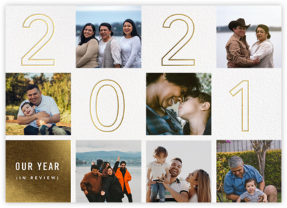 Retrospective - Gold - Paperless Post - Holiday Photo Cards 