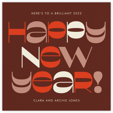 Groovy New Year's - Maroon - Paperless Post - New Year Cards 