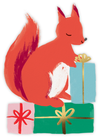 Squirrel Power - Meri Meri - Double Sided Christmas Cards
