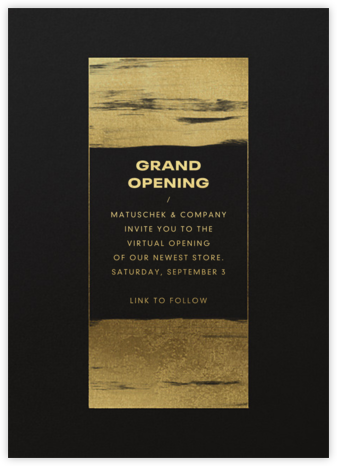 Gold Brushstroke - Paperless Post - Launch Party Invitations