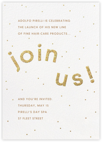 Winding Glitter - White - Paperless Post - Launch Party Invitations
