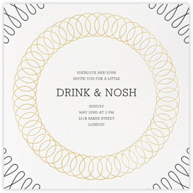 Spirals (Square) - Gold - Paperless Post - Ticketed Event Invitations