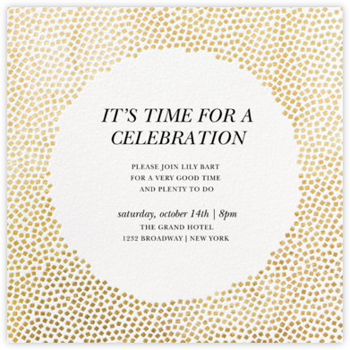 Konfetti - Gold - Kelly Wearstler - Ticketed Event Invitations