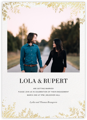 Leaves of Gold  - Paperless Post - Engagement party invitations 
