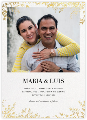 Leaves of Gold (Invitation) - Paperless Post - Classic wedding invitations 