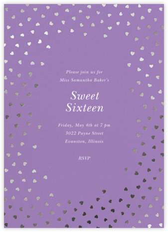 Hearts Of Mine - Lilac - kate spade new york - Sweet 16 invitations