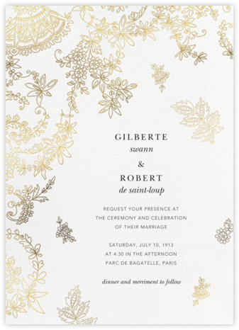 Floral Filigree (Invitation) - Oscar de la Renta - Romantic wedding invitations 