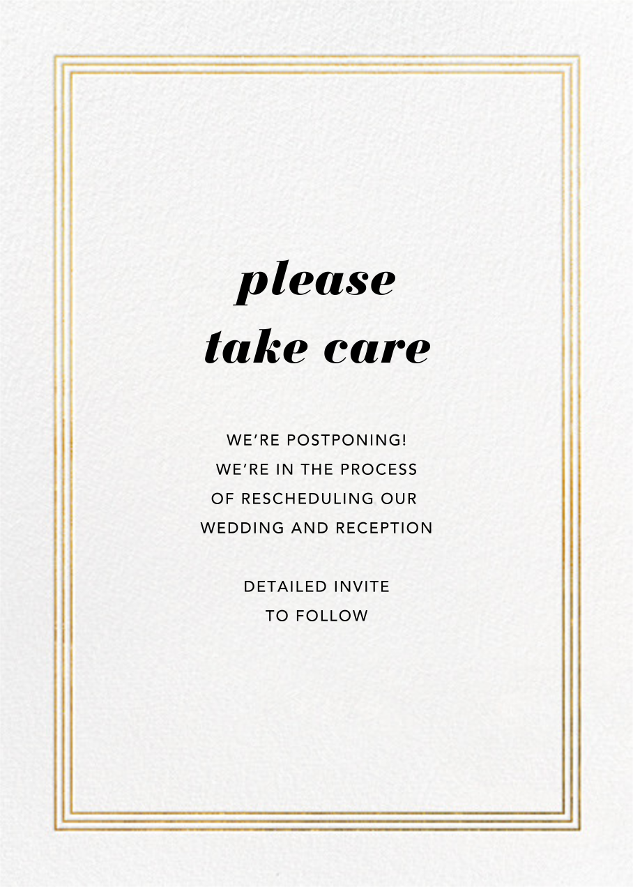 Triple Interior Border (Tall) - Gold - Paperless Post - Wedding postponement