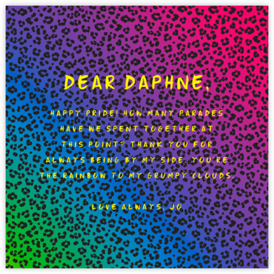 Neon Cheetah - Paperless Post - Pride Cards