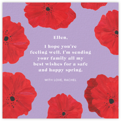 Red Petals - Lilac - Anthropologie - Thinking of you cards