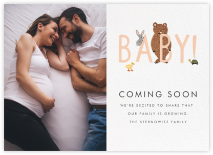Bunny, Bear, and Baby (Photo) - Peach - Rifle Paper Co.