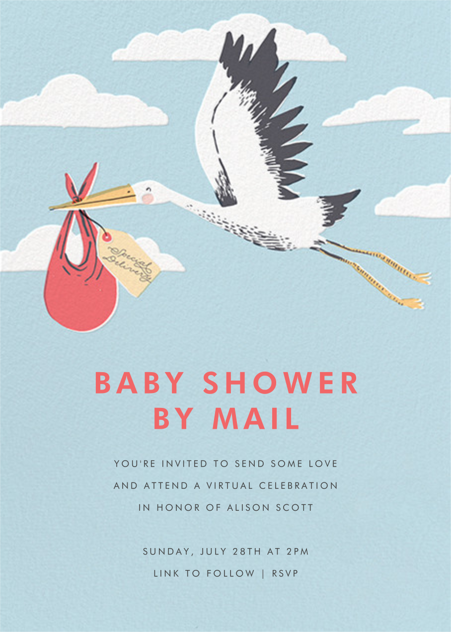 Baby Shower by Mail Invitation | Send online instantly | Track opens