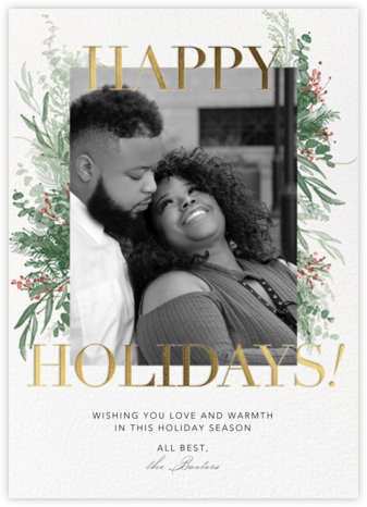 Gold Wishes - Paperless Post - Holiday Photo Cards 