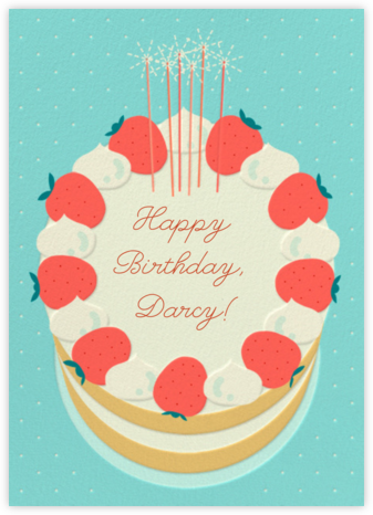 Strawberry Cream Cake - Paperless Post - Birthday Cards