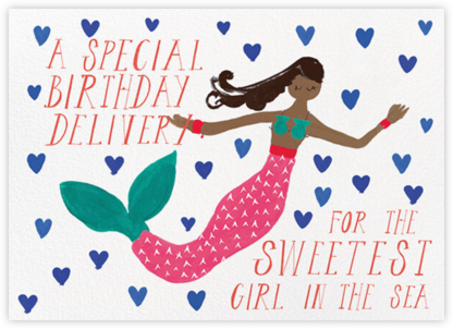 Mermaid's Birthday - Tan - Mr. Boddington's Studio - Birthday Cards for Her