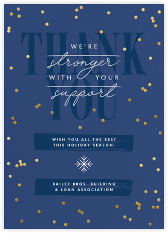 Golden Snow - Dark Blue - Paperless Post - Business holiday cards