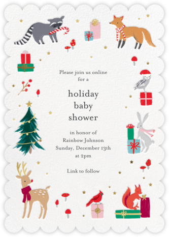Christmas Critters - Meri Meri - Christmas Baby Shower Invitations