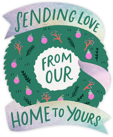 Trimmed Wreath - Hello!Lucky - Covid Christmas Cards