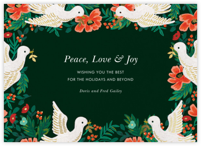 Peace Doves - Rifle Paper Co. - Animal Wildlife Christmas Cards