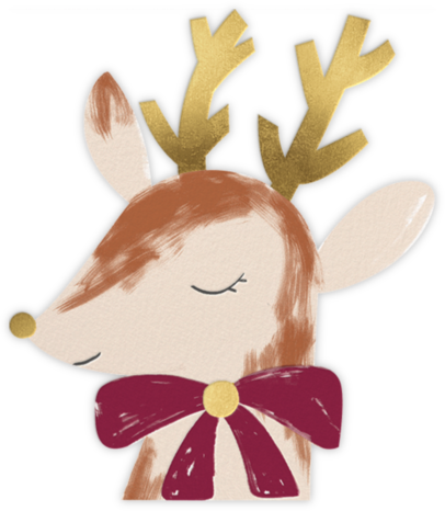 Gold Antlers - Meri Meri - Christmas party invitations