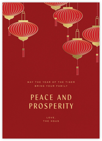 Lantern Tassels - Red - Paperless Post - Lunar New Year Cards