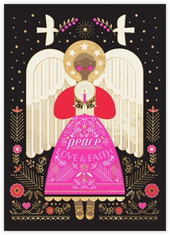 Deco Angel - Tan - Hello!Lucky - Religious Christmas Cards