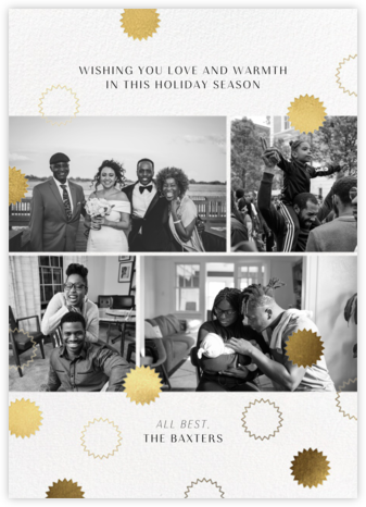 Gold Confetti (Multi-Photo) - Paperless Post - Holiday Photo Cards 