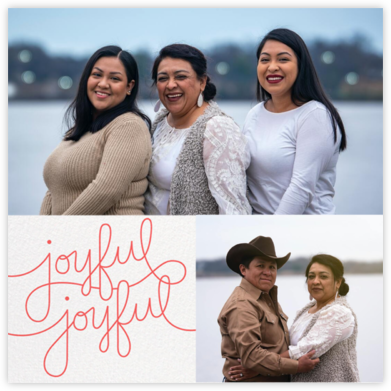 Happy Happy Joy Joy (2 Multi-Photo) - Coral - Paperless Post - Custom Holiday Photo Cards 2022