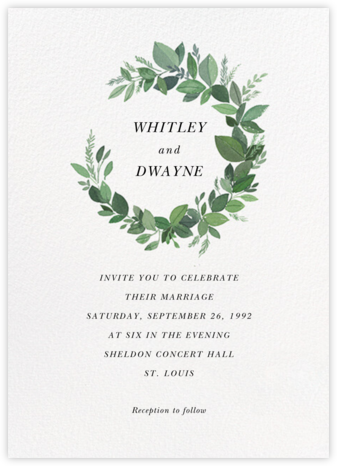 Natural Wreath (Invitation) - Paperless Post - Rustic wedding invitations 