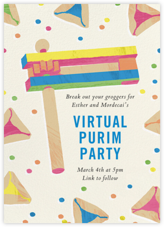 Rainbow Grogger - Paperless Post - Purim Invitations