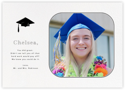 Rounded Corners - Black - Paperless Post - Graduation Cards