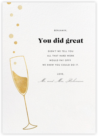 Champagne Bubbles - Paperless Post - Graduation Cards