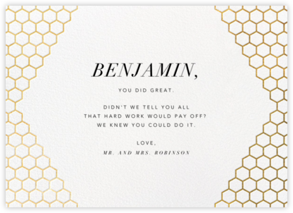 Honeycomb Party - Gold - Paperless Post - Graduation Cards