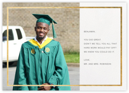 Idylle (Photo) - White/Gold - Paperless Post - Graduation Cards