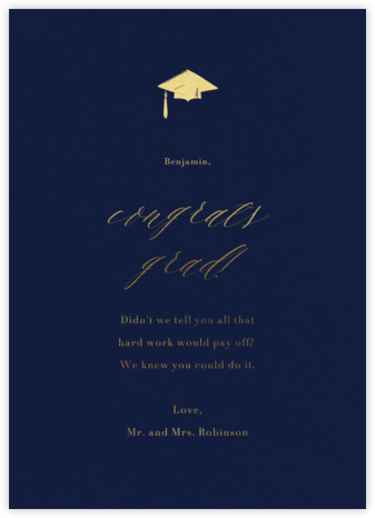 Navy (Tall) - Paperless Post - Graduation Cards