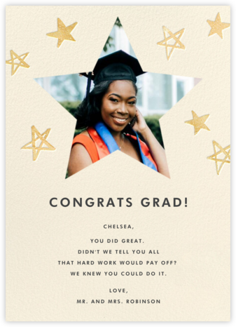 Reach for the Stars - Gold - Hello!Lucky - Graduation Cards