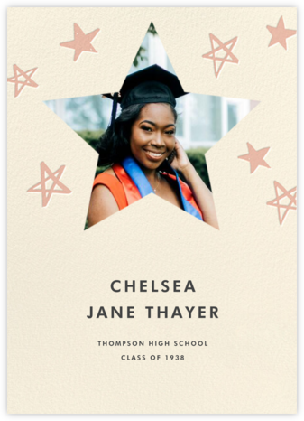 Reach for the Stars - Pink - Hello!Lucky - College Graduation Announcements