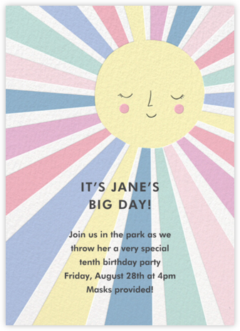 Sunny Party - Meri Meri - Rainbow Birthday Invitations