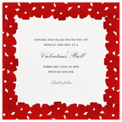 Painted Blooms - Crimson - Oscar de la Renta - Valentine's Day invitations